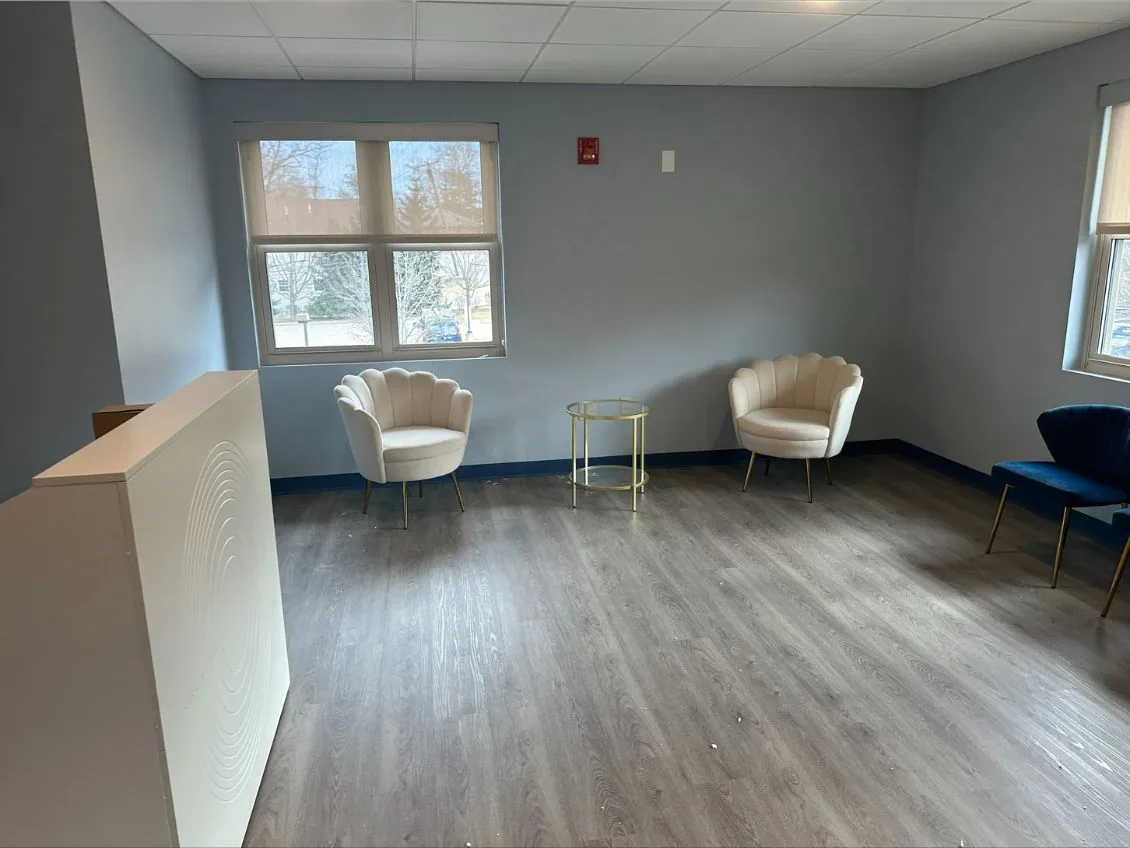 Clear Steps Recovery reception area at the Needham, Massachusetts facility
